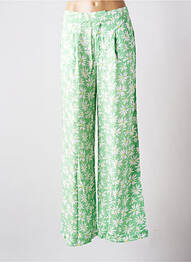 Pantalon larg țesătură poplin talie înaltă verde TIFFOSI femme