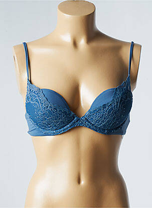 Sutien efect material satinat top sutien push-up albastru LA PERLA femme