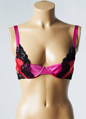 Sutien efect material satinat top sutien push-up roz ANDRES SARDA femeie