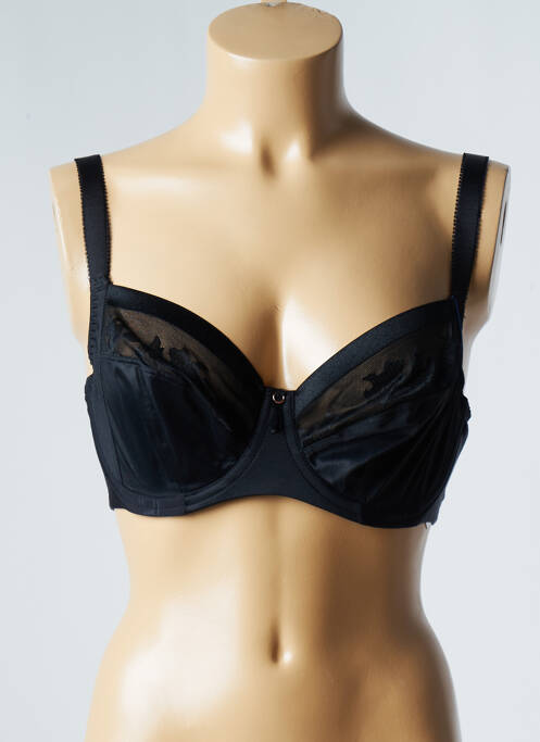 Sutien efect material satinat sutien cupe întregi cu decolteu înalt negru FANTASIE femme