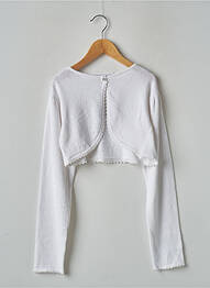 Bolero guler rotund alb LES PETITS INCLASSABLES fată