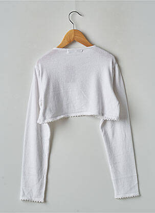 Bolero guler rotund alb LES PETITS INCLASSABLES fată