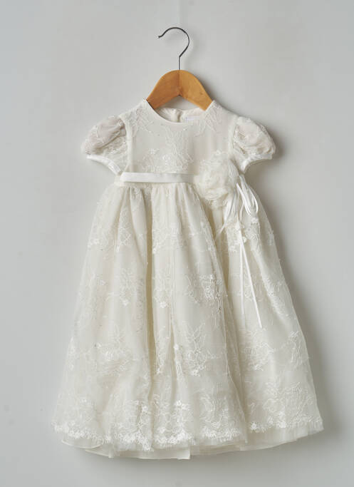 Rochie lungă ușoară și transparentă mâneci scurte bej ALETTA fille