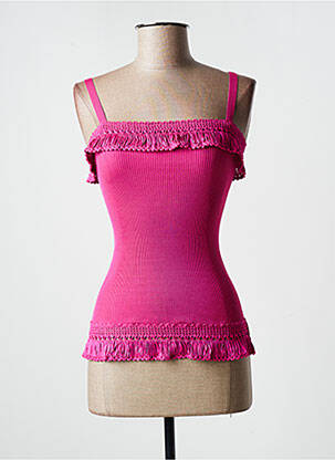 Top guler pătrat bretele subțiri roz OSCALITO femme