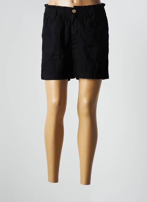 Șort închidere cu fermoar sub clapetă cu nasturi talie înaltă negru KANOPE femme