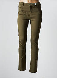 Pantalon slim țesătură poplin mărime normală verde KANOPE femme