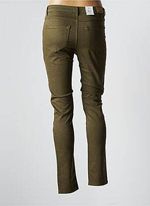 Pantalon slim țesătură poplin mărime normală verde KANOPE femeie