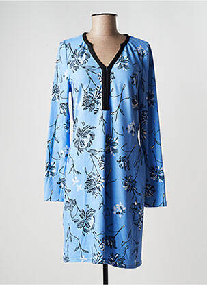 Rochie midi imprimeu floral mâneci lungi albastru LA FIANCEE DU MEKONG femeie