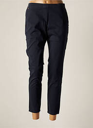 Pantalon chino țesătură poplin mărime normală albastru RIVIERES DE LUNE femeie