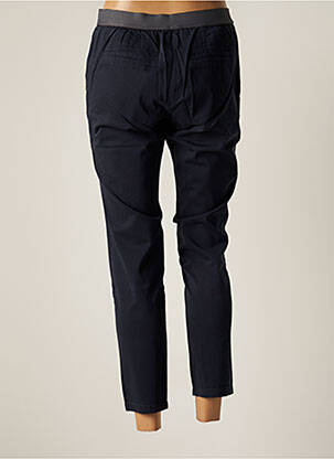 Pantalon chino țesătură poplin mărime normală albastru RIVIERES DE LUNE femeie