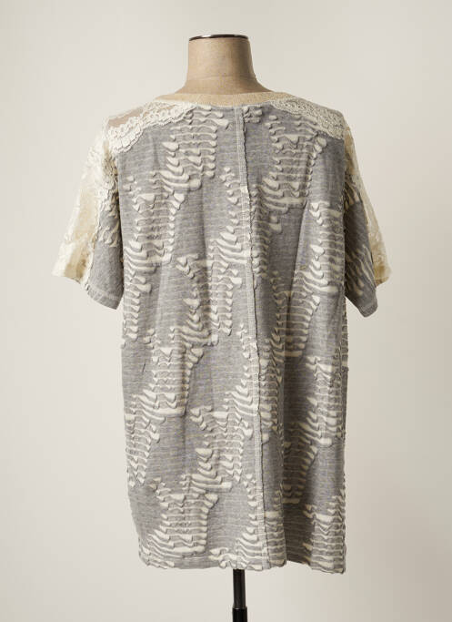 Tunică mâneci scurte guler rotund gri CRISTINA GAVIOLI femme