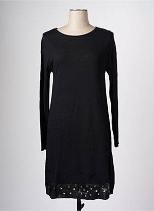 Rochie midi mâneci lungi mâneci lungi negru LAUREN VIDAL femme