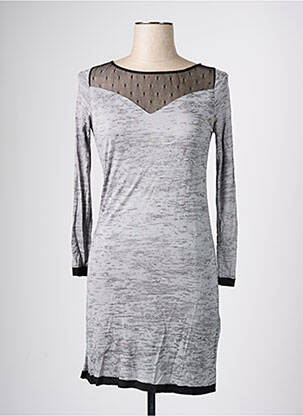 Rochie scurtă mâneci lungi mâneci lungi gri RENDEZ-VOUS femeie