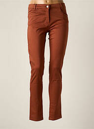 Pantalon slim țesătură poplin mărime normală maro THALASSA femme