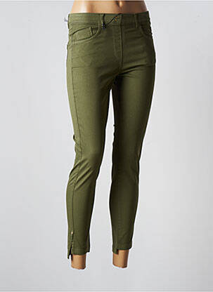 Pantalon slim talie elastică mărime normală verde EAST DRIVE femeie