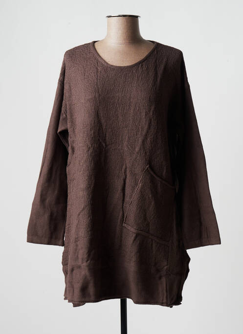 Pulover tunică maro PURPLEROSE femeie