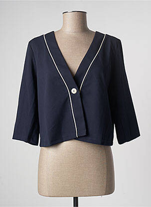 Bolero efect material satinat albastru LE PETIT BAIGNEUR femeie