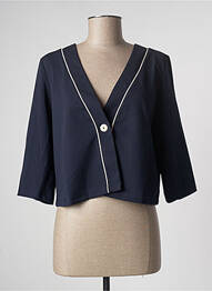 Bolero efect material satinat albastru LE PETIT BAIGNEUR femme