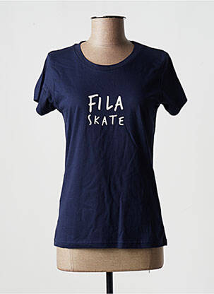 Tricou croială dreaptă mâneci scurte albastru FILA femeie