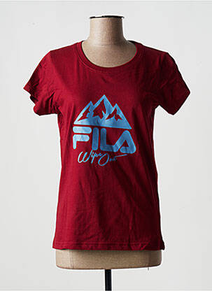Tricou croială dreaptă mâneci scurte roșu FILA femeie