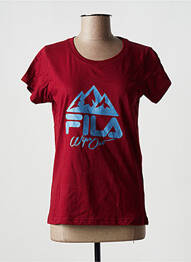 Tricou croială dreaptă mâneci scurte roșu FILA femeie