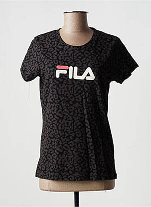 Tricou croială dreaptă mâneci scurte negru FILA femeie