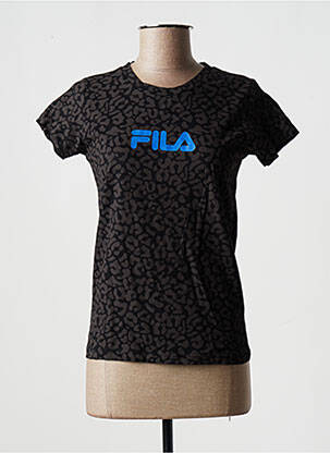 Tricou croială dreaptă mâneci scurte negru FILA femeie