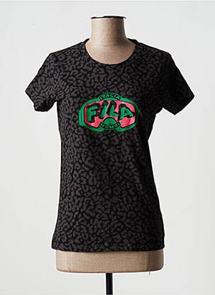 Tricou croială dreaptă mâneci scurte negru FILA femeie