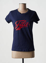 Tricou croială dreaptă mâneci scurte albastru FILA femme