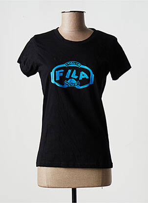 Tricou croială dreaptă mâneci scurte negru FILA femeie