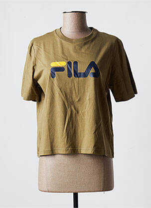 Tricou serigrafie mâneci scurte verde FILA femeie