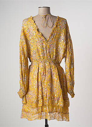 Rochie midi imprimeu floral mâneci lungi galben THE KOOPLES femeie
