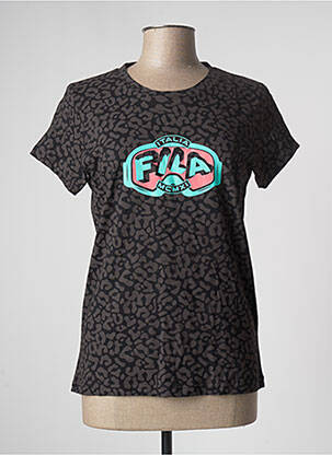 Tricou croială dreaptă mâneci scurte negru FILA femeie