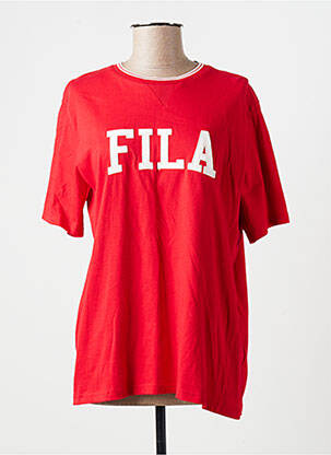 Tricou croială dreaptă mâneci scurte roșu FILA femeie