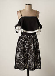 Rochie midi închidere cu fermoar la spate mâneci scurte negru RINASCIMENTO femme