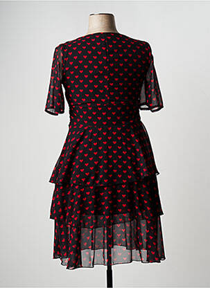 Rochie midi croială fluidă mâneci scurte negru KITANA femeie