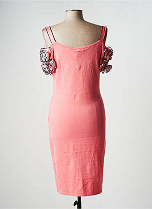 Rochie midi mâneci scurte mâneci scurte roz LEO GUY femeie