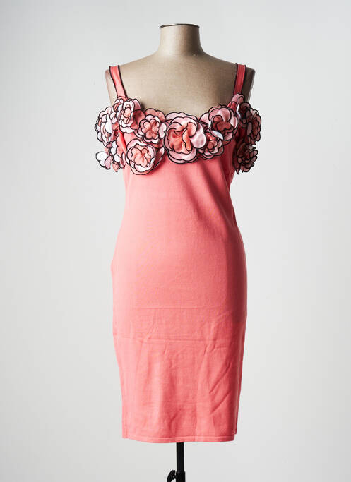 Rochie midi mâneci scurte mâneci scurte roz LEO GUY femme