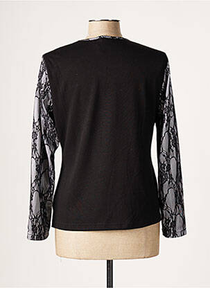 Top elasticitate mâneci lungi negru FRANCE RIVOIRE femeie
