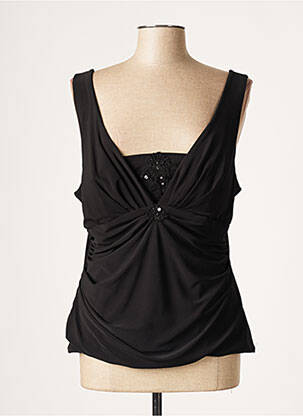 Top țesătură jersey fără mâneci negru CREATIF PARIS femeie