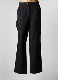 Pantalon larg închidere cu fermoar sub clapetă cu nasturi mărime normală maro ATLANTA femme