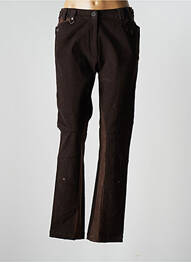 Pantalon drept elasticitate talie înaltă maro PERSPECTIVES femme