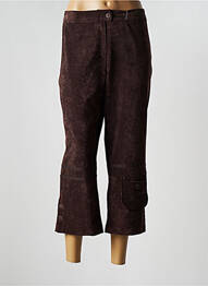 Pantalon trei sferturi talie înaltă talie înaltă maro JEAN DELFIN femme