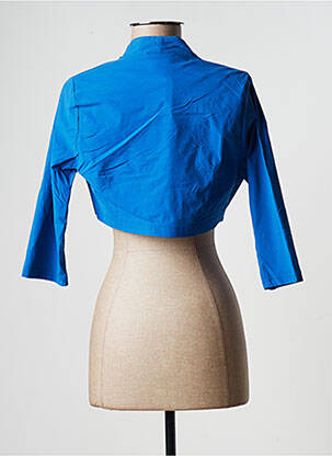 Bolero efect material satinat albastru NANA BAILA femeie