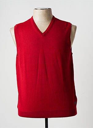 Pulover guler în v fără mâneci roșu MONTE CARLO homme