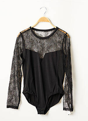 Body de lenjerie efect material satinat negru VALEGE femeie