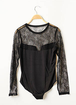 Body de lenjerie efect material satinat negru VALEGE femeie