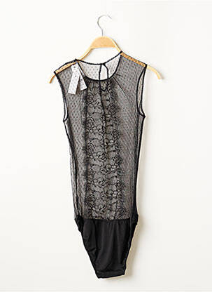 Body de lenjerie efect material satinat negru VALEGE femeie