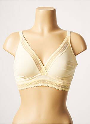 Sutien efect material satinat top triunghiuri galben PRINCESSE TAM-TAM femeie