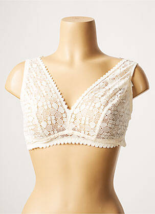 Sutien efect material satinat top triunghiuri bej PRINCESSE TAM-TAM femeie
